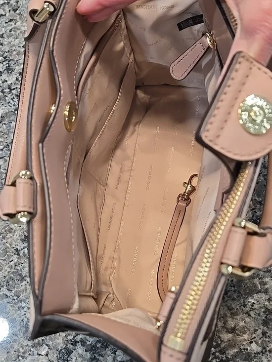 Michael Kors Reagan Signature Brown Medium Satchel - Picture 10 of 14